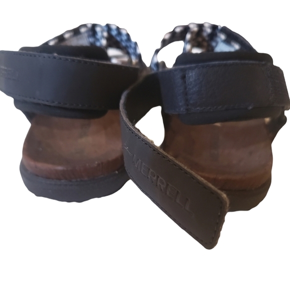 Merrell Sunvue Woven Swim Outdoors Grip Sandal Sz 6 black white - Picture 3 of 7